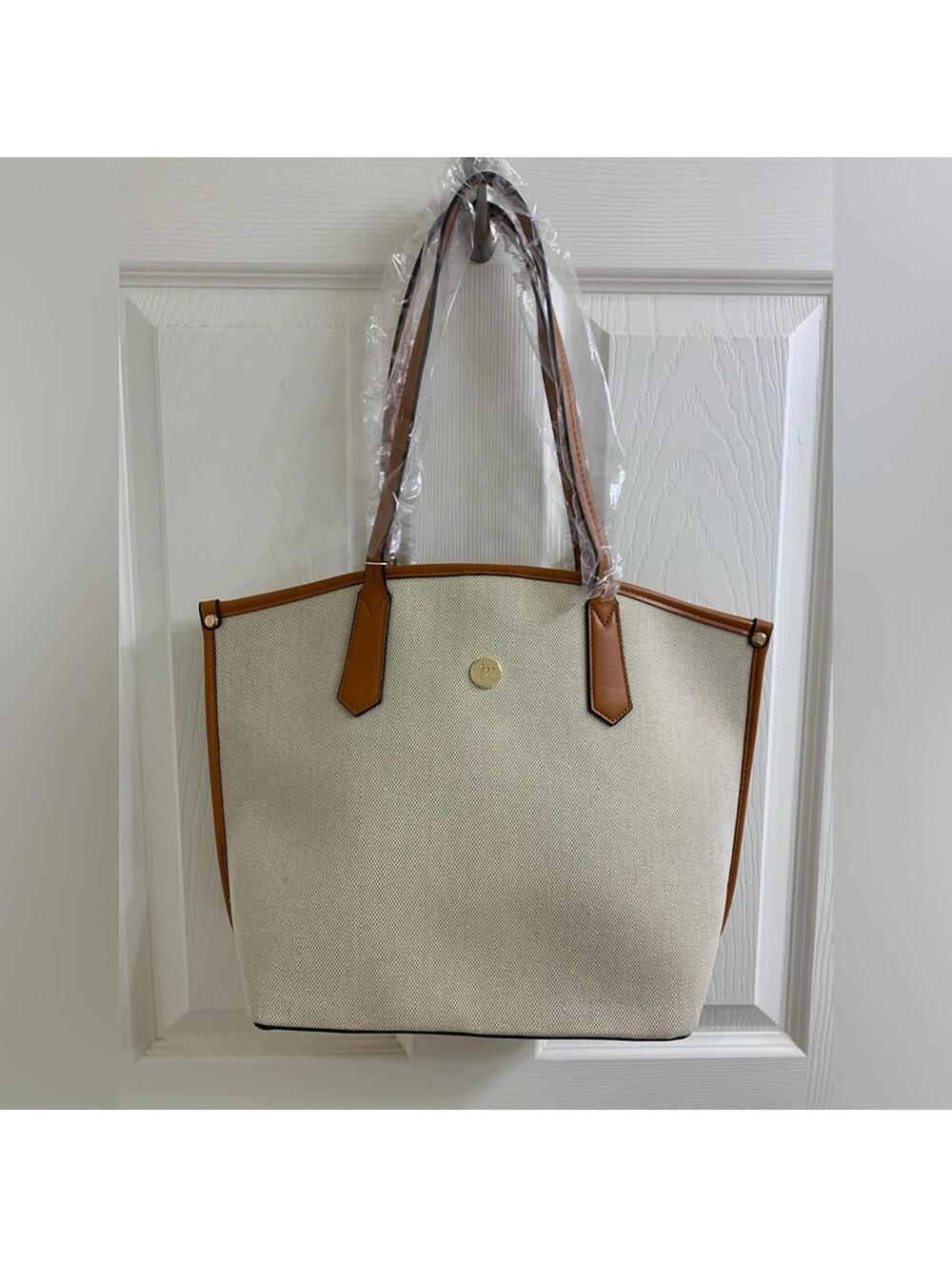 Jessica Moore Handbag Shoulder straps Brown Vegan leather and Canvas Woven